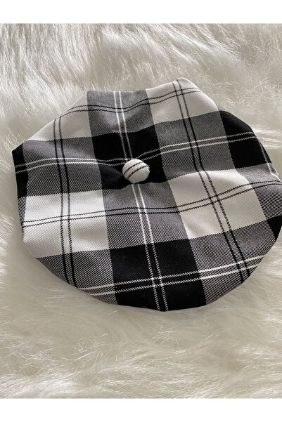 Eylülce Butik BLACK PLAIDED CHILDREN'S STRAP SHORTS SALOPET & RESSAM HAT & BOW TIE SET - CAKE BUMPER- BIRTHDAY