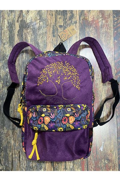Street Bag Tree of Life Κεντημένο Ethnic Αυθεντικό Σακίδιο πλάτης Bohemian Καθημερινή χρήση ταξιδιού