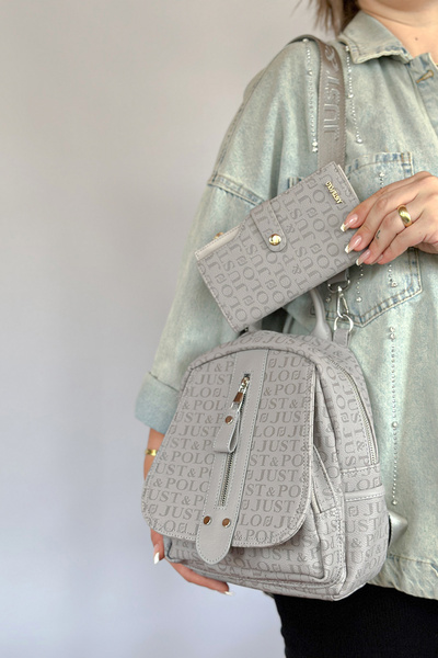 Just Polo Medium Size Daily Crossbody and Backpack Women's Bag 2177 Gray Comb...