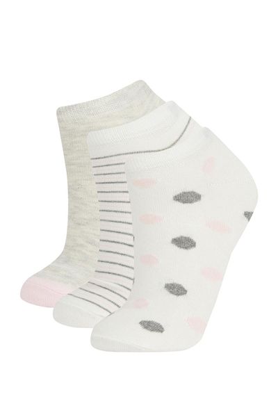 DeFacto Women's 3-Piece Cotton Booties Socks
