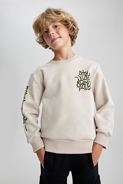 DeFacto Boy's New Regular Fit Crew Neck Sweatshirt B0049A823Wn