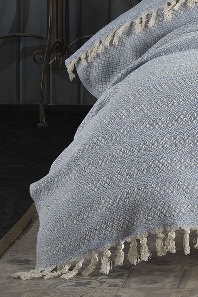 Lux Touch Azure Baby Blue Μονό Πικέ 145 X 200 εκ. Κρεβάτι Πολυθρόνα Καναπέ Κάλυμμα Πολυθρόνας Βαμβακερό Φουντωτό