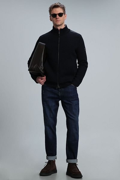 Lufian Royal Men's Cardigan Navy Blue
