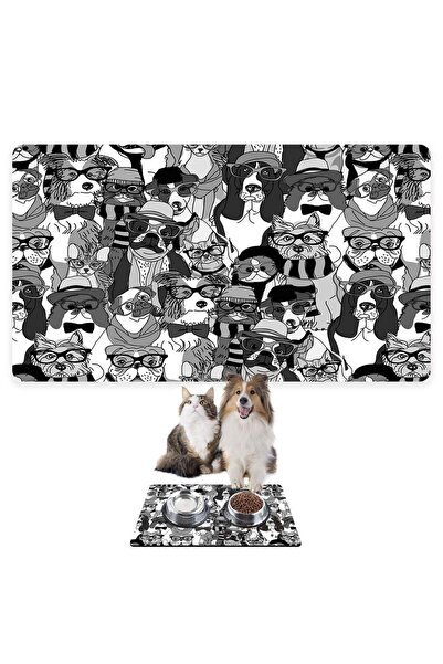 Monnhein بساط تغذية الحيوانات الأليفة بالطعام والماء، قماش ماص مقاوم للماء سه...