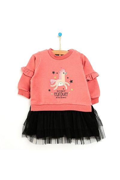 ebebek Hello Baby HelloBaby Winter Magic Baby Girl Tulle Detail Sweatshirt Dress