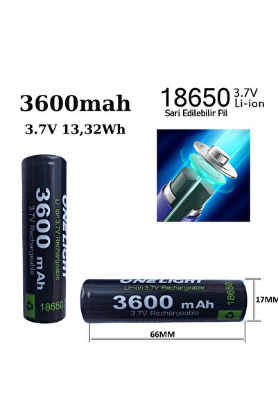 Janva 10 Adet 18650 Pil 3600 Mah 3,7v 13,32 Wh Şarjlı Lion Pil Kaliteli Tasar...
