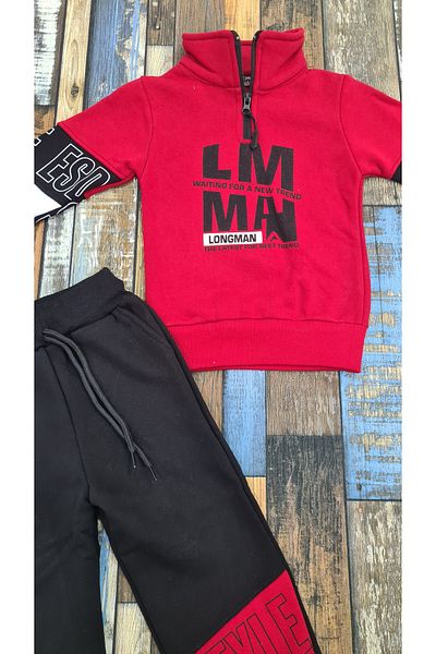 Esterella LM boy's sweatshirt-pants top-bottom set / 3 thread boy's high collar tracksuit suit