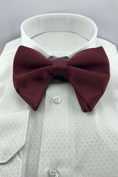 Zaim Aksesuar Papion cu vârf mare, culoare uni, roșu Claret 212