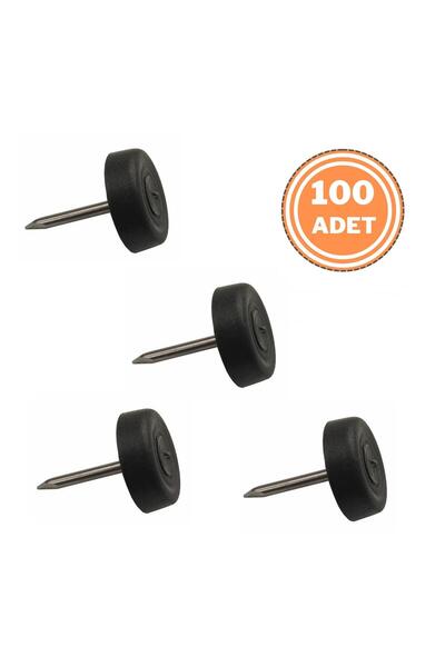 EYM 100 Adet Çivili Pabuç Poligrit Siyah Mobilya Zemin Koruyucu