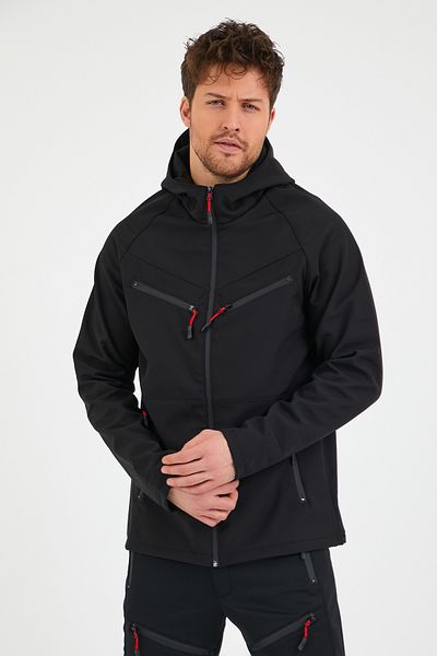 GENIUS STORE Κατάστημα ανδρικό Fleece Inside Water and Αντιανεμικό Αθλητικό Παλτό Softshell 4 τσέπες για εξωτερικό χώρο