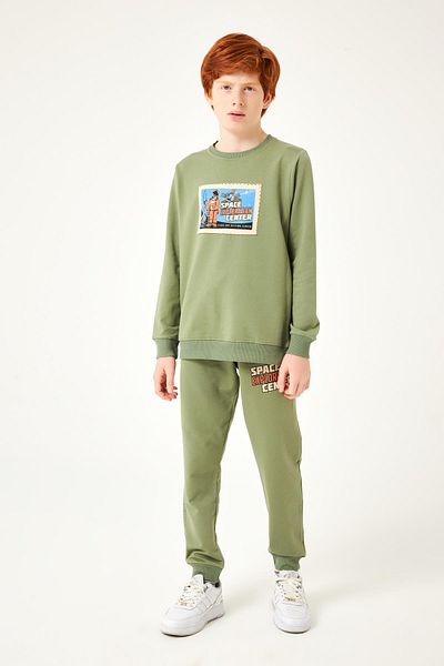 Perendi Space Detailed Boy's Suit Khaki