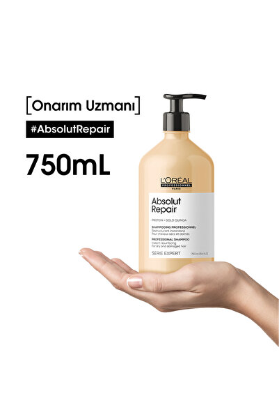 L'oreal Professionnel Serie Expert Absolut Repair Yıpranmış Saçlar için Onarıcı Şampuan 750 ml X2