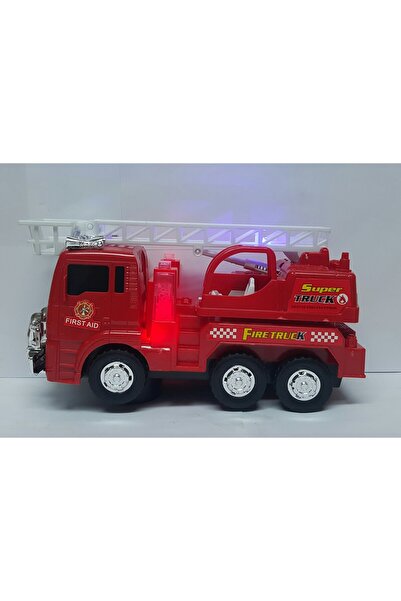 Brother Toys Pilli Işıklı Sirenli Oyuncak Itfaiye Arabası Vinç Hareketli Çarpınca Yön Değiştiren Araba