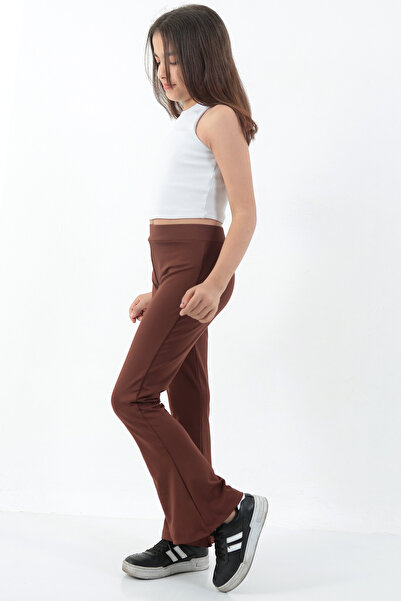 Lamirella Kız Çocuk Yüksek Bel İspanyol Paça Pantolon Tayt