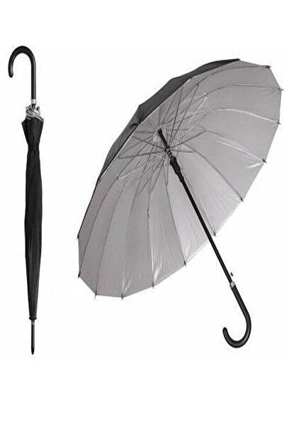 MOBEE Rüzgarda Ters Dönmeyen Kırılmayan Baston Saplı 16 Telli Siyah 80 Cm Şem...