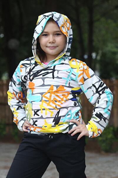 han elegant κοριτσίστικο φούτερ με κουκούλα με λάστιχο στη μέση 7-14 ετών