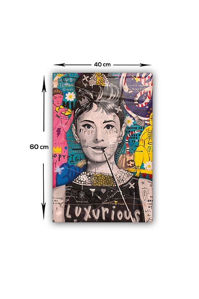 Decorita Masa din sticla |   Seria Popart |   Audrey Hepburn |