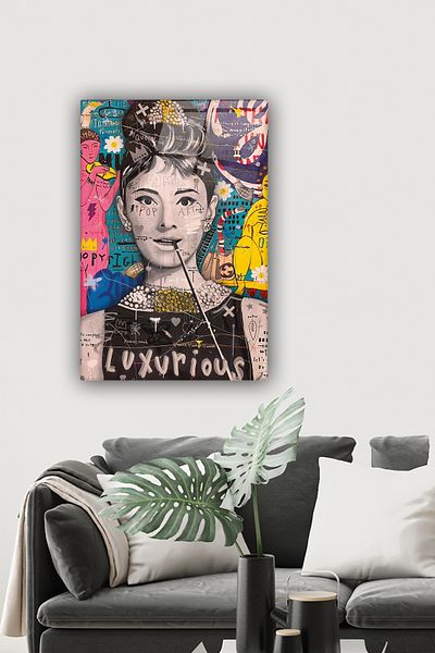 Decorita Masa din sticla |   Seria Popart |   Audrey Hepburn |