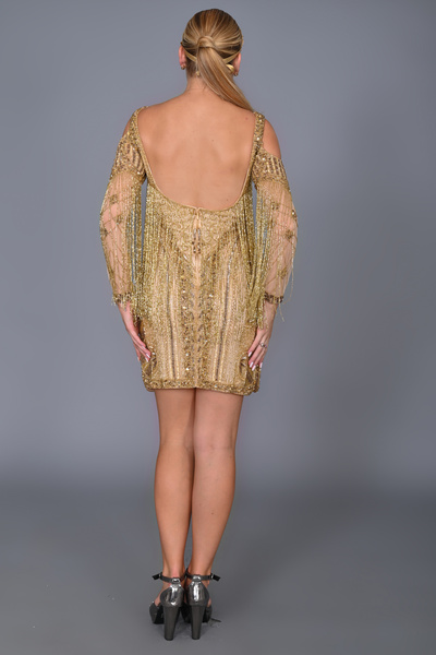 GATSBYLADY LONDON BERLİN - EL İŞLEMELİ , TAŞ PÜSKÜLLÜ ELBİSE