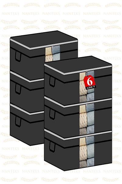 NUTEX 6 bucăți - Geanta de pernă pentru fereastră cu centură 75 X 40 X 40 cm (GRI)