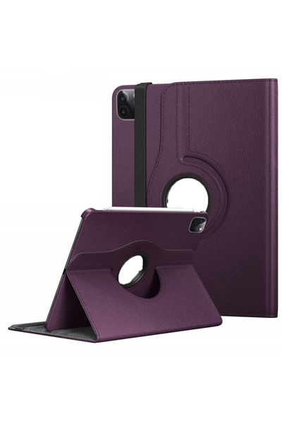 UnDePlus Apple Ipad Pro 12.9 3. 4. 5. 6. Nesil Kılıf 360 Dönebilen Standlı Case 2018 - 2022 Mor