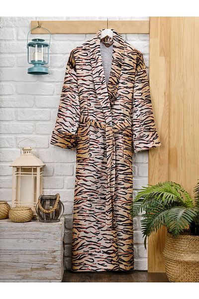 PHILIPPUS Μπουρνούζι από βελούδινο Leopard Long Shalyaka