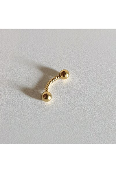 Bylin Cerrahi Çelik Burgu Rook, Snog, Dil, Kaş Muz Piercing - Bar Uzunluğu 8 Mm -1 Adet