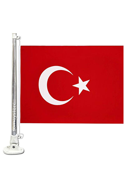 SomayStore Tekne 55cm Katlanır Işıksız Bayrak Direği ve Türk Bayrağı 40x60m