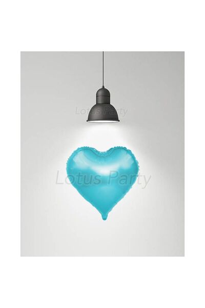 LOTUS PARTY 1 قطعة 18 بوصة بالون من رقائق القلب الأزرق