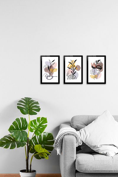Decorita Masa din sticla |   Seria abstractă |   întunecat |   Set de 3 |   20 cm pe 30 cm