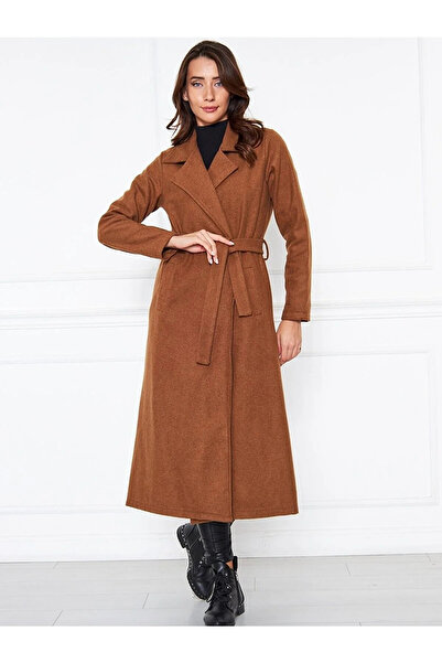 CNG MODA Palton cu curea fără căptușeală Stamp pentru damă