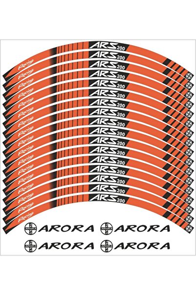 MOTOSEPETİM ARORA ARS 200 JANT ŞERİDİ TURUNCU RENK JANT STİCKER ARS200 ARORA ...