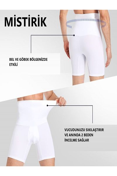 MİSTİRİK Danni Model Corset Belly Hiding Firming Gathering Boxer Λευκό Χρώμα
