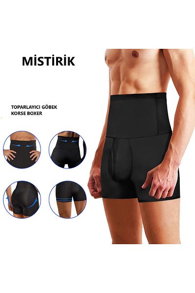 MİSTİRİK Danni Model Abdominal Trimmer Flexible Belly Hiding Boxer Μαύρο Χρώμα