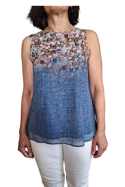 Sateen Women's Blouse Patterned Sleeveless