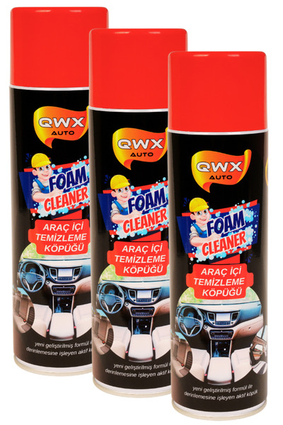 QWXAUTO 3 Adet Araç Içi Temizleme Köpüğü 500ml – Çok Amaçlı Sprey, Deri Koltu...