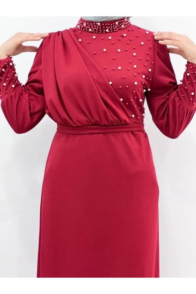 Dm Life Pearl Detailed Evening Dress