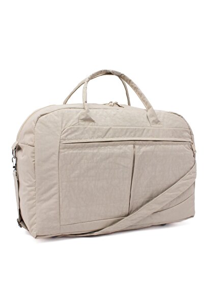 KAFF Büyük Boy Bej Unisex Önü Cepli Ayarlanabilir Omuz Askılı Spor Fitness El Ve Seyahat Çantası -00815