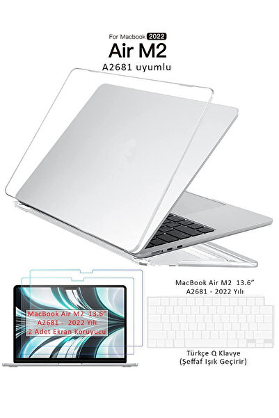 ZMOBILE Macbook Air M2 M3 M4 13.6" A2681 A3113 A3240 Uyum Set Kılıf Kapak Klavye Koruyucu Ekran Koruyucu