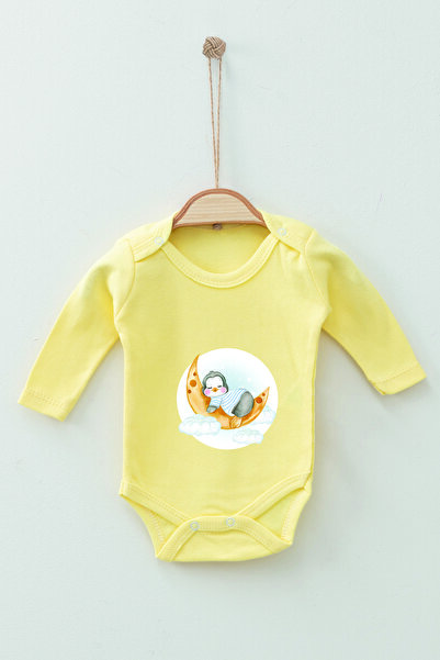 ADABEBEK 100% Cotton Organic Pajamas Penguin Long Sleeve Badi Baby Bodysuit