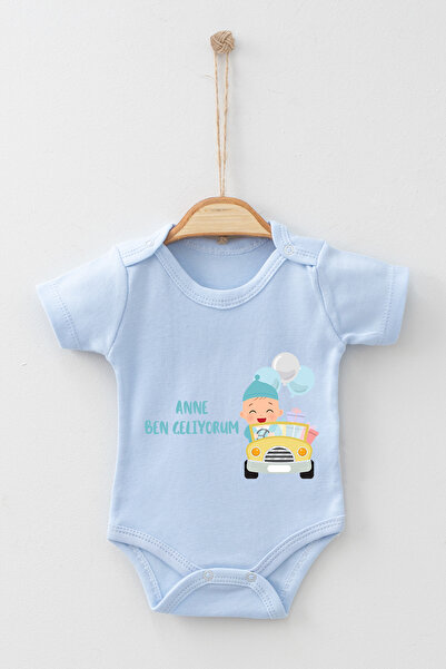 ADABEBEK 100% Cotton Organic Mom I'm Coming Short Sleeve Badi Baby Bodysuit