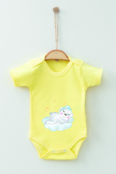 ADABEBEK بدلة أطفال بادي بأكمام قصيرة من القطن العضوي بنسبة 100%