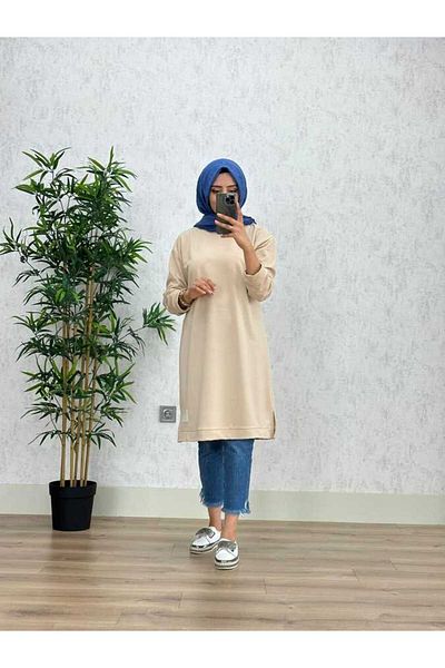 azzebutik 8390 FAIRY EMBROIDERED TUNIC K25 STONE