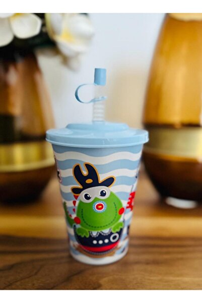 Panoramas Home Pipetli Sevimli Timsah Desen Açık Mavi Çocuk Bardak Mug Özel T...