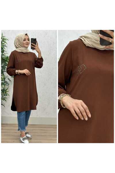 azzebutik 8370 قماش تونيك K30 بني