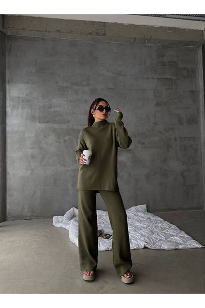 MAXXANA Set de tricotaje cu jumătate de gât și pantaloni