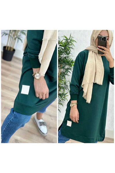 azzebutik 8390 FAIRY EMBROIDERED TUNIC K25 EMERAL