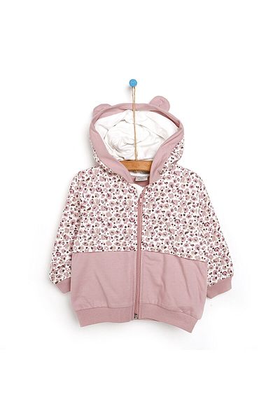 Bebbek Little Cutie Cat Girl Ear Detailed Hooded Cardigan