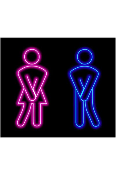 tabellam WC Bay-Bayan Işıklı Tabela - -Kadın-Erkek WC Neon tablo