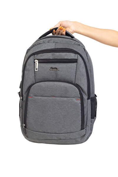 Case Club Okul Sırt Çantası Usb Aparatlı Laptop Tablet Bölmeli Su Geçirmez Kumaş Lise Üniversite